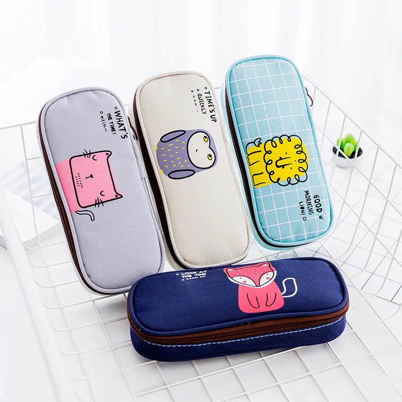 

Cartoon Animal Pencil Bag Lion Sheep Waterproof Oxford Cloth Pencil Case Student Stationery Organizer School Student Supplies