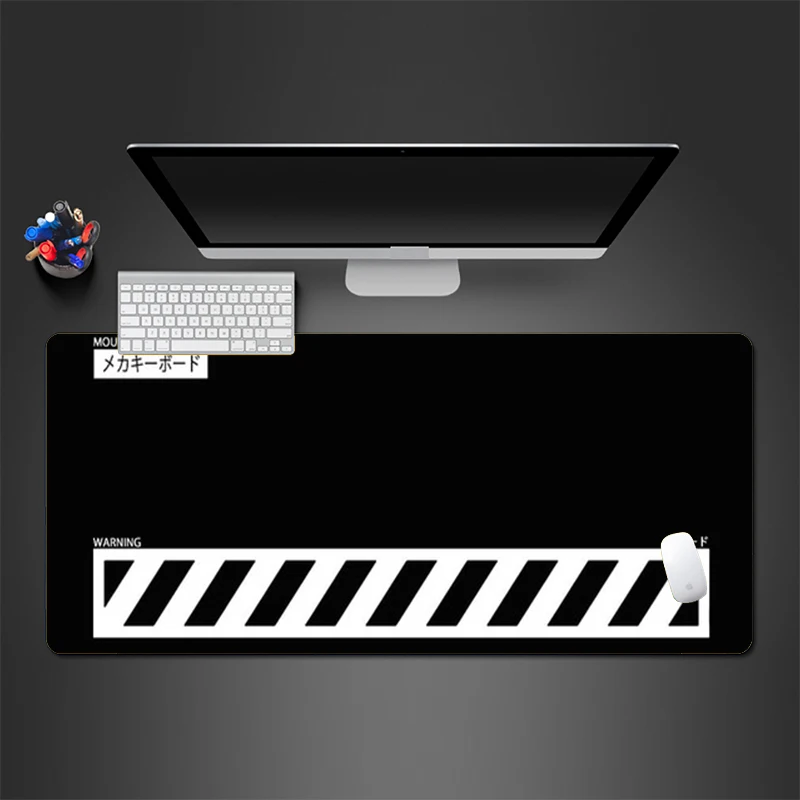 Простой черный большой коврик для мышки с Аниме мыши Компьютерный игровой