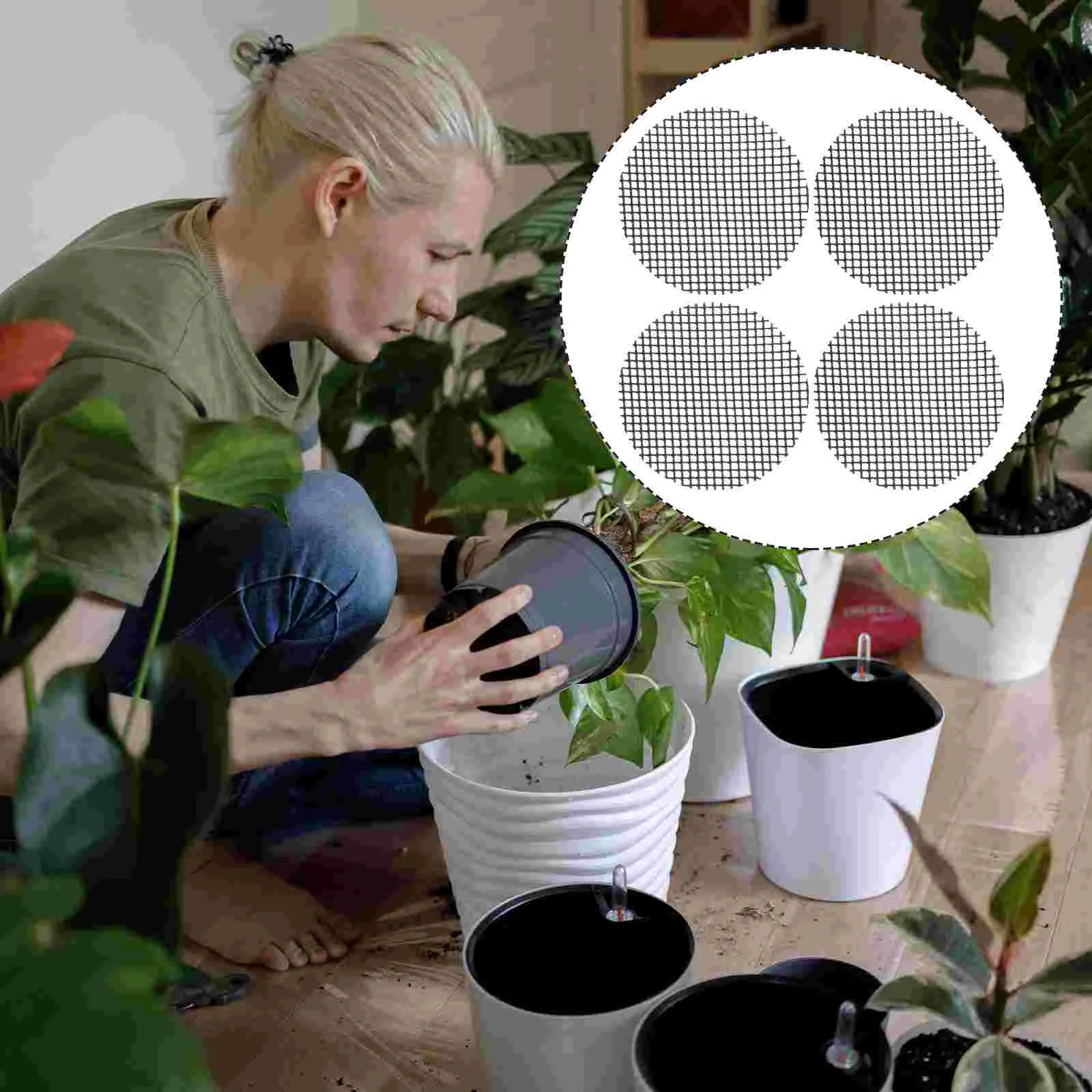 

20pcs Bonsai Mesh Pad Round Flowerpot Mesh Mat Plant Pot Breathable Gaskets