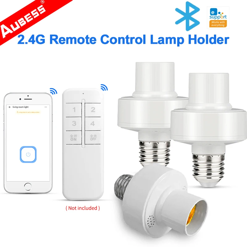 

Aubess Smart Light Socket E27 Lamp Holder Smart Home RM BASIC-2.4G Protocol Support EWeLink APP Alexa Google Home Voice Control