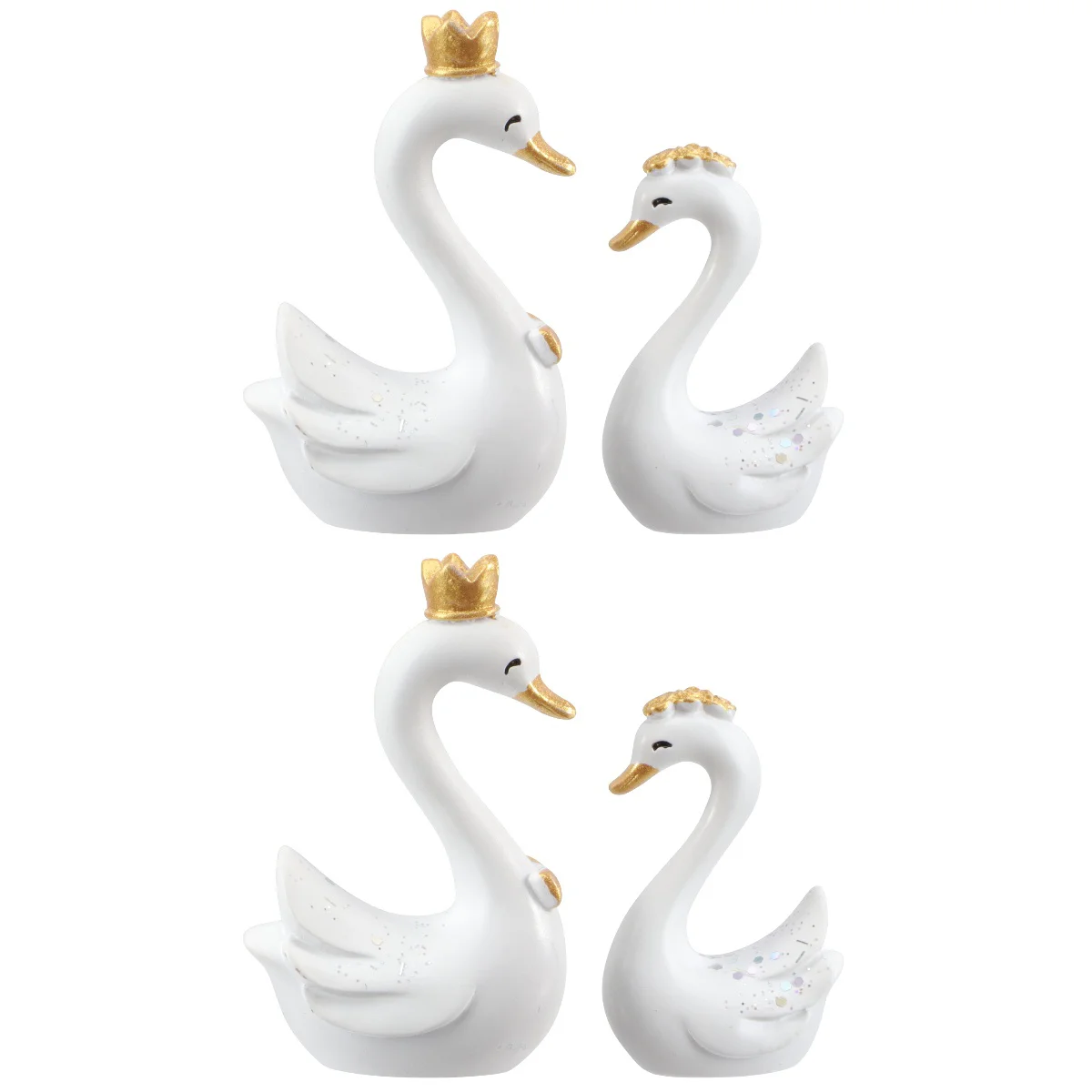 

Swan Decor Cake Resin Party Figurine Wedding Couple Statue Craft Shower Decorations Adornment Birthday Baby Swans Flour