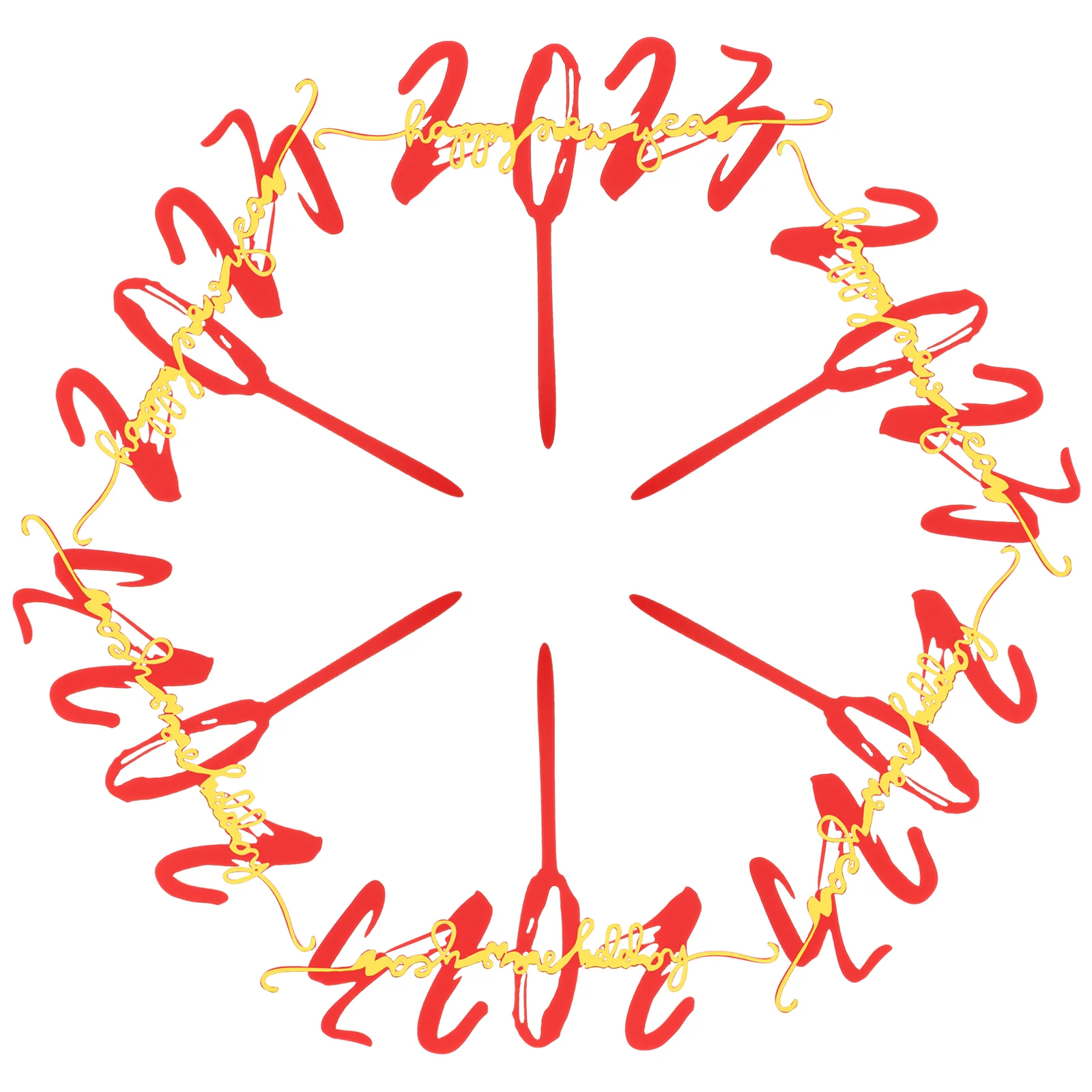

6pcs Dessert New Year Theme Party Decorative 2023 Toppers Cupcake Toppers New Year Cake Picks 2023 Cake Picks