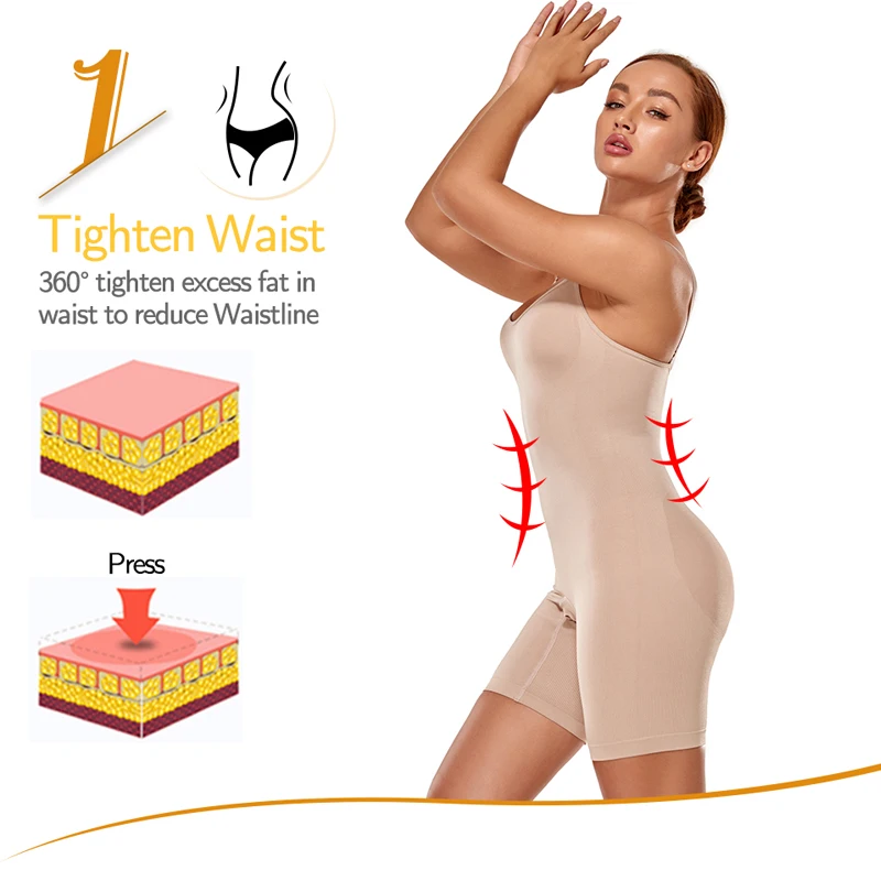 Seamless Women Shapewear Bodysuit Tummy Control Full Body Shaper Thigh Slimmer Shorts Waist Trainer Slimming Underwear Fajas