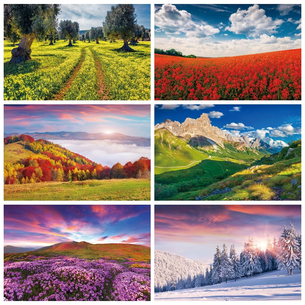 

Winter Landscape Background for Photography Snow Forest Christmas Party Decor Tree White Snowflake Backdrop Photo Studio Kits