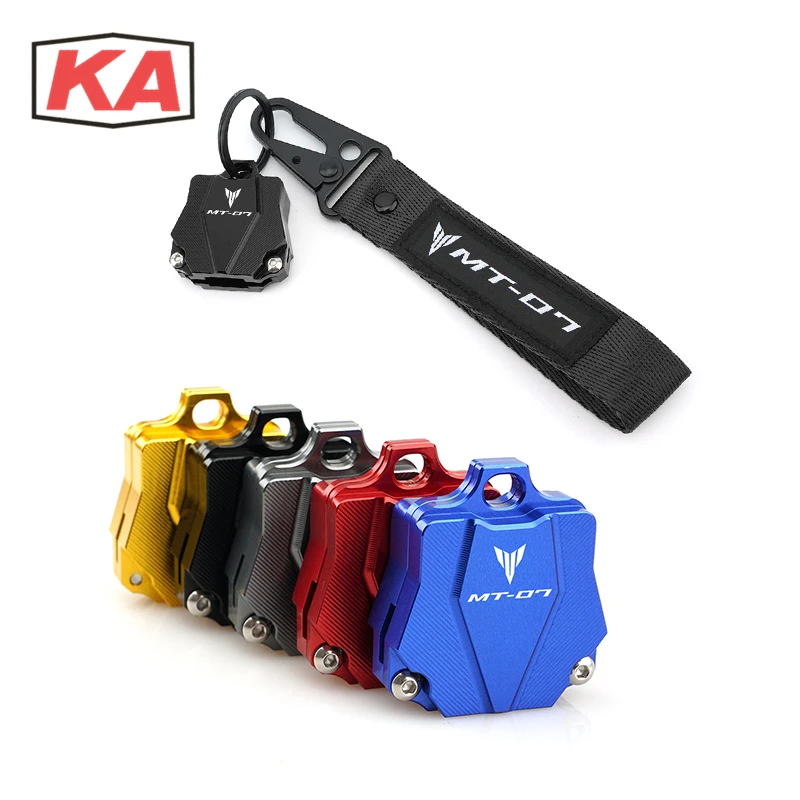 

For Yamaha MT07 MT-07 MT 07 CNC Key Cover Case Shell Protection & Embroidery Keyring Keychain Key Chain Motorcycle Accessories