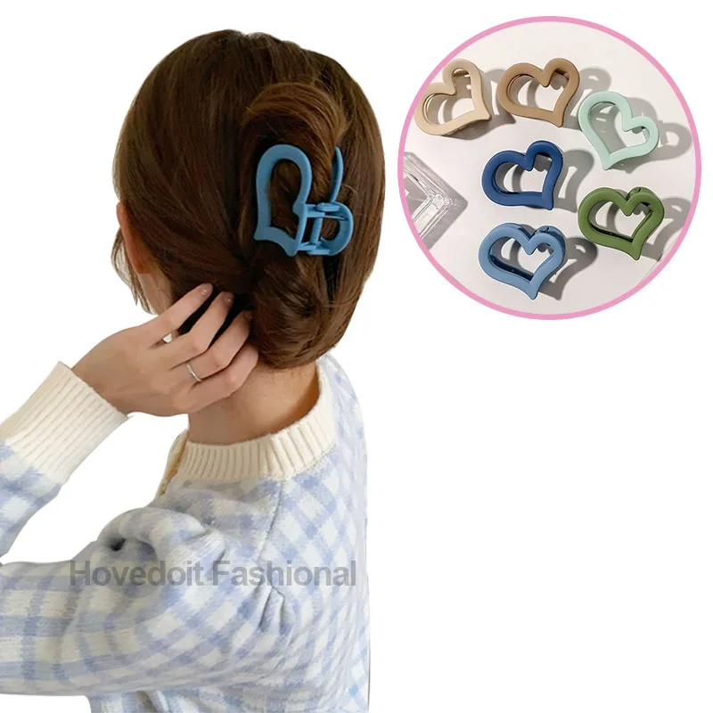 

Korea Heart Shape Hair Claw Clip for Women Girls Barrette Crab Hair Claws Ponytail Hairpins Bath Barrette Headwear Accessories