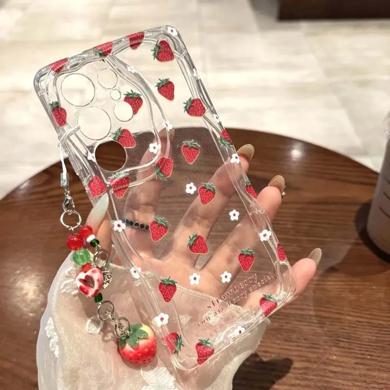 Фото Чехол-цепочка с клубничным дизайном для Huawei Honor 600 400 200 90 Lite 300 Pro X6D X9D X7D X9B X8C X8A X8B X7B X6A X6C X5C X6B X7A X5B X8 №5