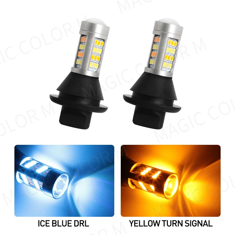 

42SMD DRL P21W 1156 BA15S BAU15S PY21W 7440 T20 Canbus Двухцветный Указатель Поворота Светодиодные Дневные Ходовые Огни 2 Шт....