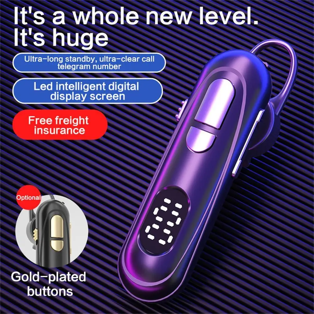 

Car Business Ear-mounted Bluetooth-compatible Headset Ultra-long Battery Life Digital Display Wireless Ipx5 Waterproof Earphone