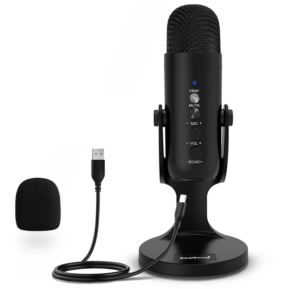K66 USB Condenser Gaming Microphone Professional Podcasting Mic For PC Streaming Vocal Recording Compatible With Laptop Desktop