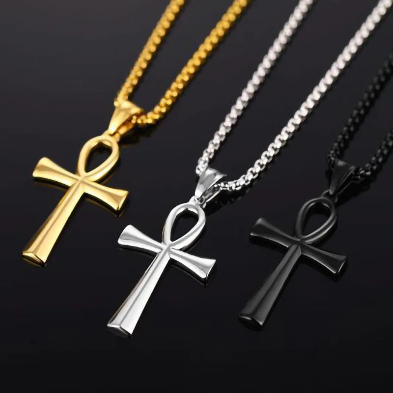 

Classic Simple Ankh Cross Necklace for Men Ancient Egyptian Jewelry Pendant Amulet Protection