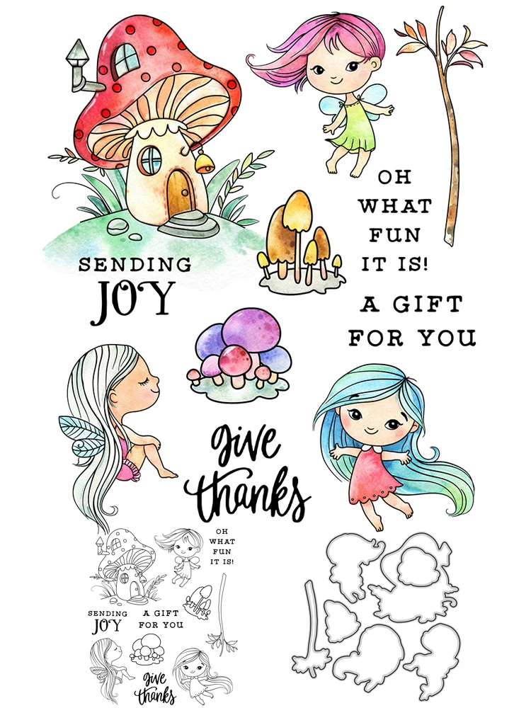 Металлические Вырубные штампы MangoCraft Gnome и животные прозрачные Весенняя серия