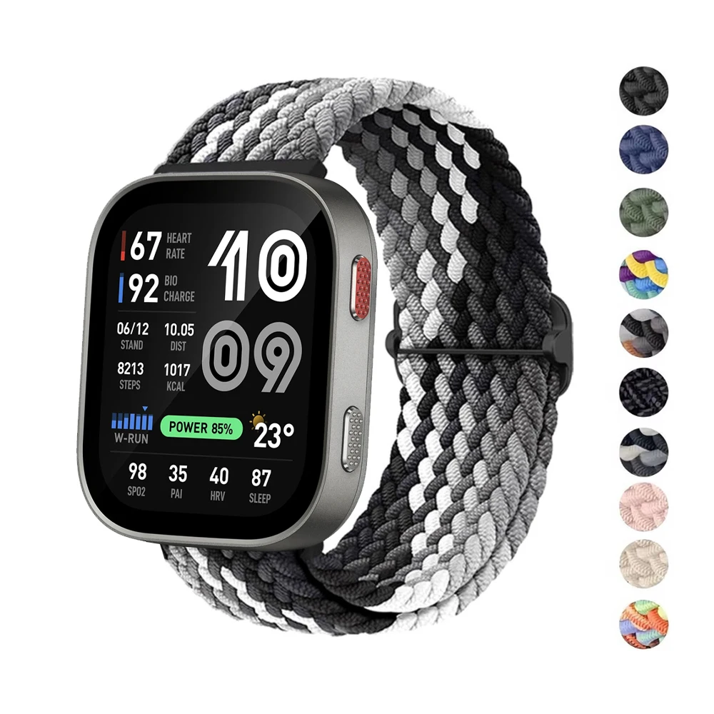 Фото Ремешок для часов Amazfit bip Max/6/5/Balance 2/Active 2/Max/GTR/T-Rex 3 Pro/Cheetah 2, плетеный браслет-ремешок Amazfit Heilo Strap №1