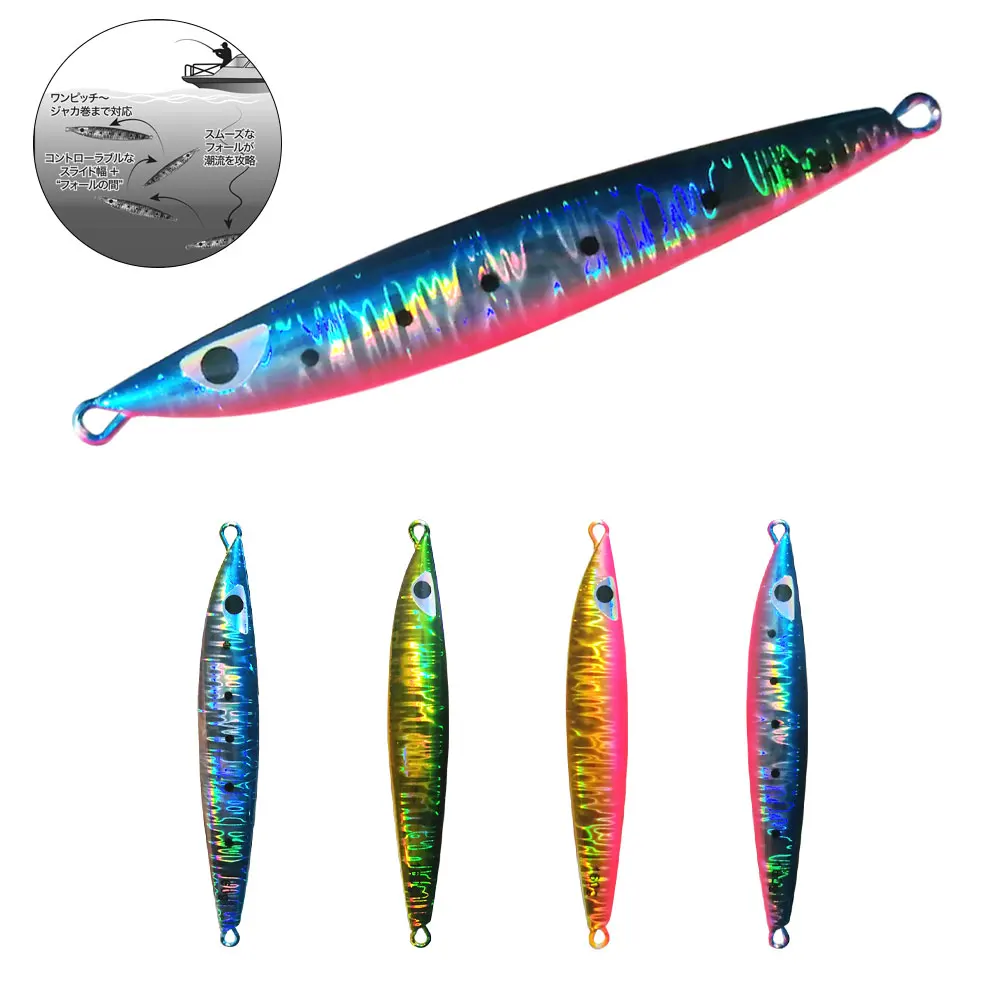 AS Lure Fishing Slow Falling JIg Angler UV Glow Jig 3D Print 130g160g Metal Hard Bait Sinking Seabass Jigging Pesca Bait