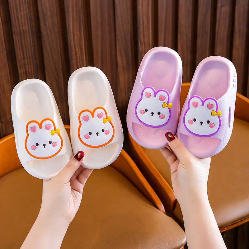 New Children's Slippers Cute Cartoon Animal Rabbit Slippers Breathable, Comfortable, Non slip, Soft Home Slippers for Children