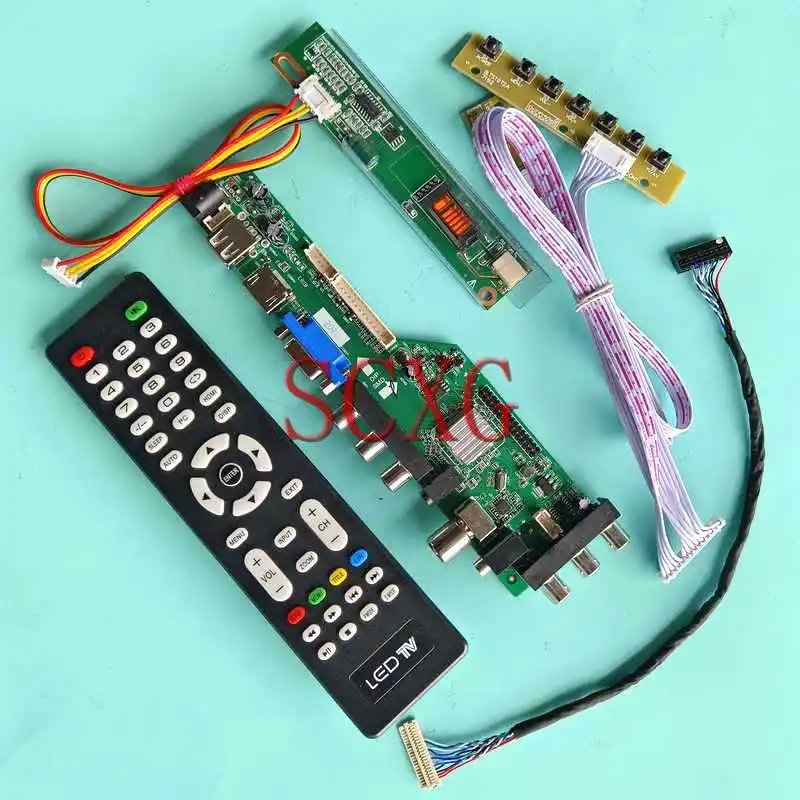 

DVB Digital Controller Board For B133EW01 LTN133AT07 LTN133AT08 13.3" LVDS 20 Pin Kit 1280*800 1-CCFL USB HDMI-Compatible VGA AV