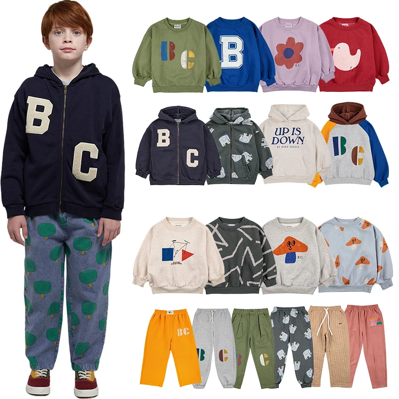 

2023 New Spring Autumn Children's Clothing Set Boys Girls Sweatshirts Pants Suit BOBO Kid Hoodies Children's Print Outwear Suit