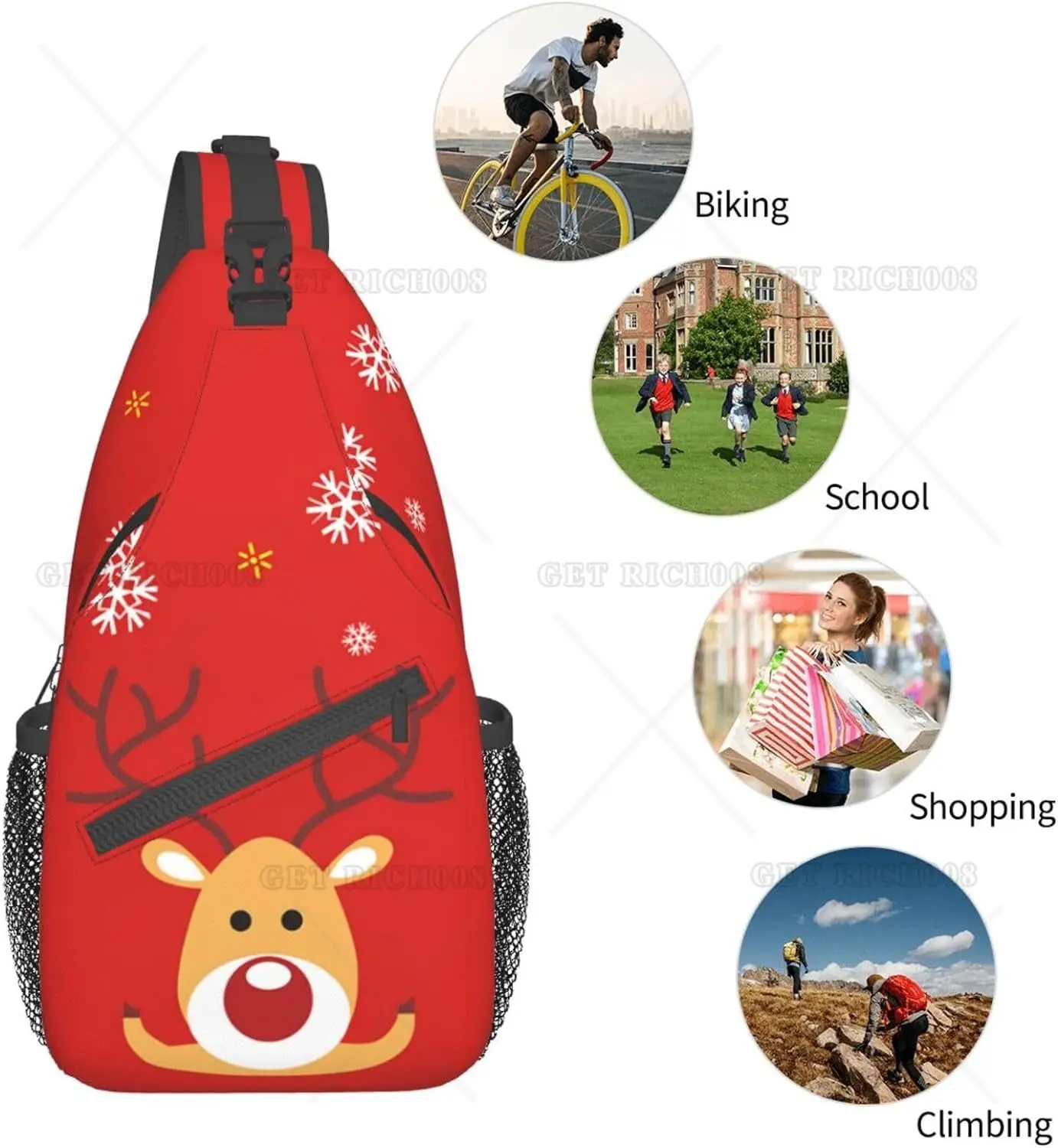 Рисунок 6 - Рождественская сумка-слинг с красным оленем