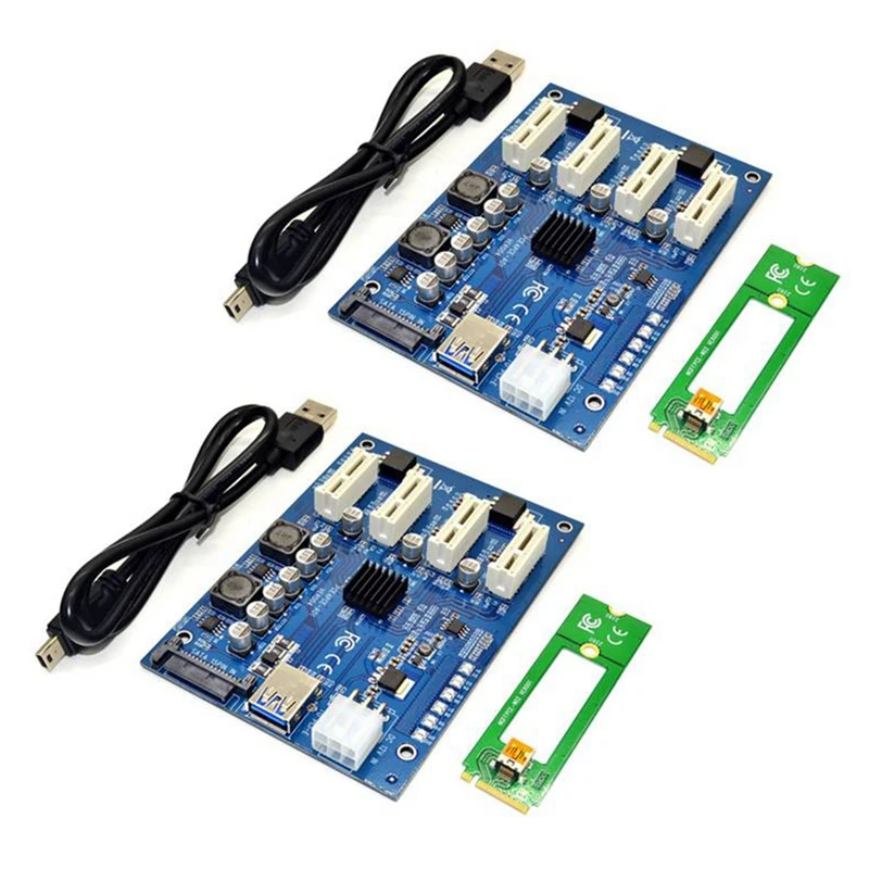 

2X M.2 NGFF PCIE PCI Express Extender Riser Card Adapter 4 PCI-E Slot Adapter Pcie Port Multiplier M2 Card For Mining