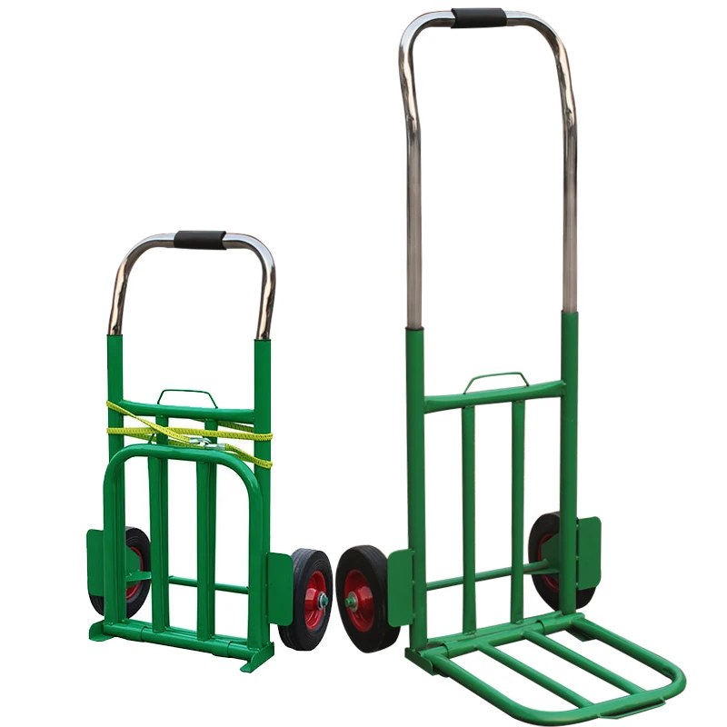Portable Large Trolley Grocery Cart, Pull Luggage Truck Can Load 100KG, Foldable Hand Dolly