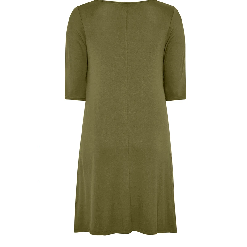 Женское повседневное летнее платье-туника с рукавом до локтя карманами спереди