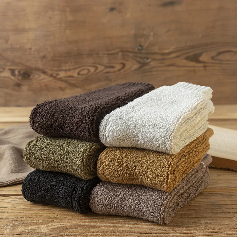 Men's Socks Winter Thick Warm Wool Socks Harajuku Retro Business Casual Cashmere Long Socks 3 Pair