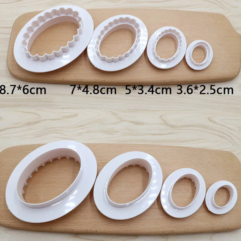 

4Pcs Flower Frame Cookie Cutter DIY Blossom Biscuits Cake Fondant Mold Plastic Kitchen Decorating Tools Baking Accessories