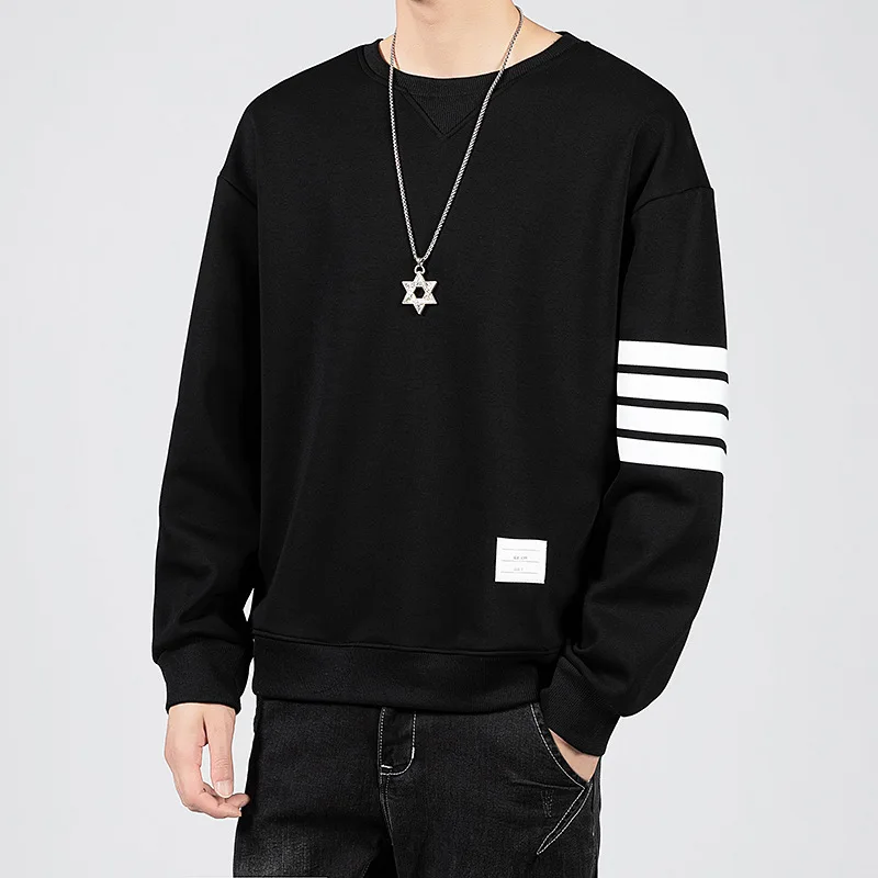 

2023 Autumn Streetwear Casual Cotton Long Sleeve T shirt For Men Solid Casual T-shirts Male Tops TB Korean Men's Clothing