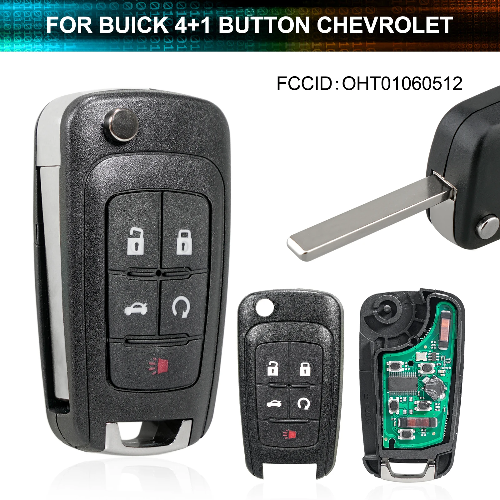 

Car Remote Control Filp Key For Chevrolet Camaro Cruze Equinox Malibu FCC OHT01060512 ID46 315/433Mhz Keyless Go