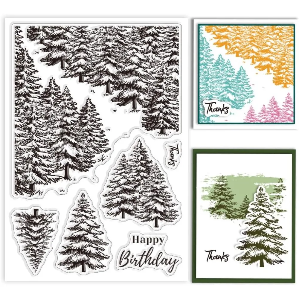 Фон с изображением дерева прозрачные штампы лесом силиконовые растений для