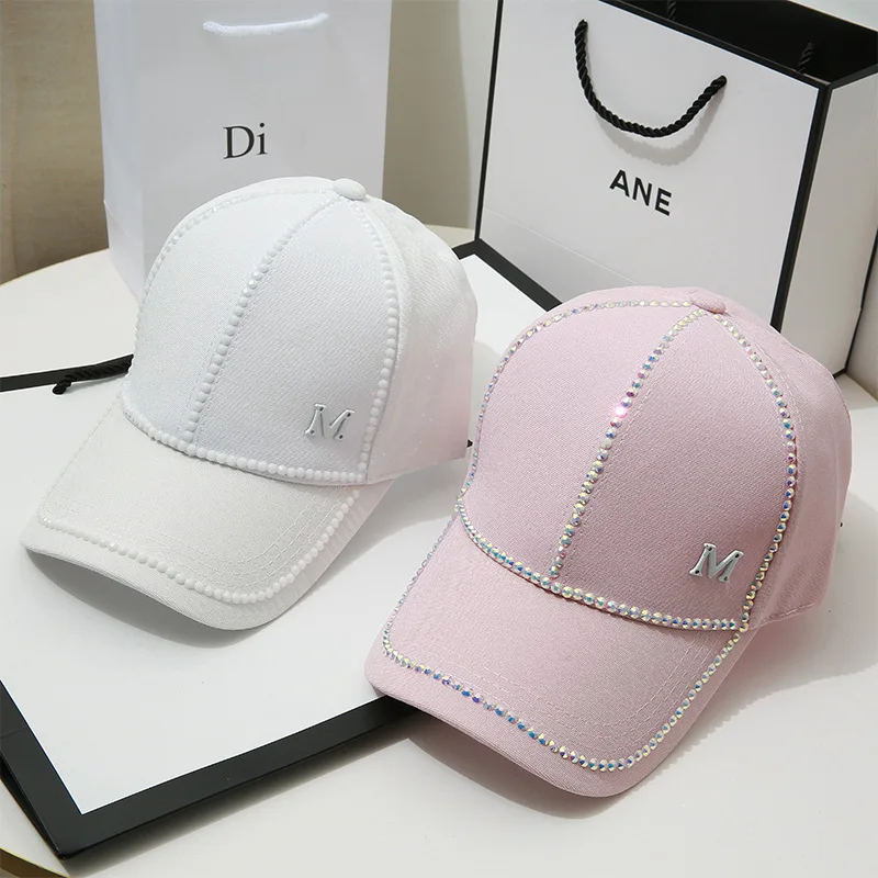 

Summer hats for Women Fashion Designer Rhinestone Baseball Cap for Women Caps Sunhats Beach Visors Kpop Chapeu Feminino Gorras