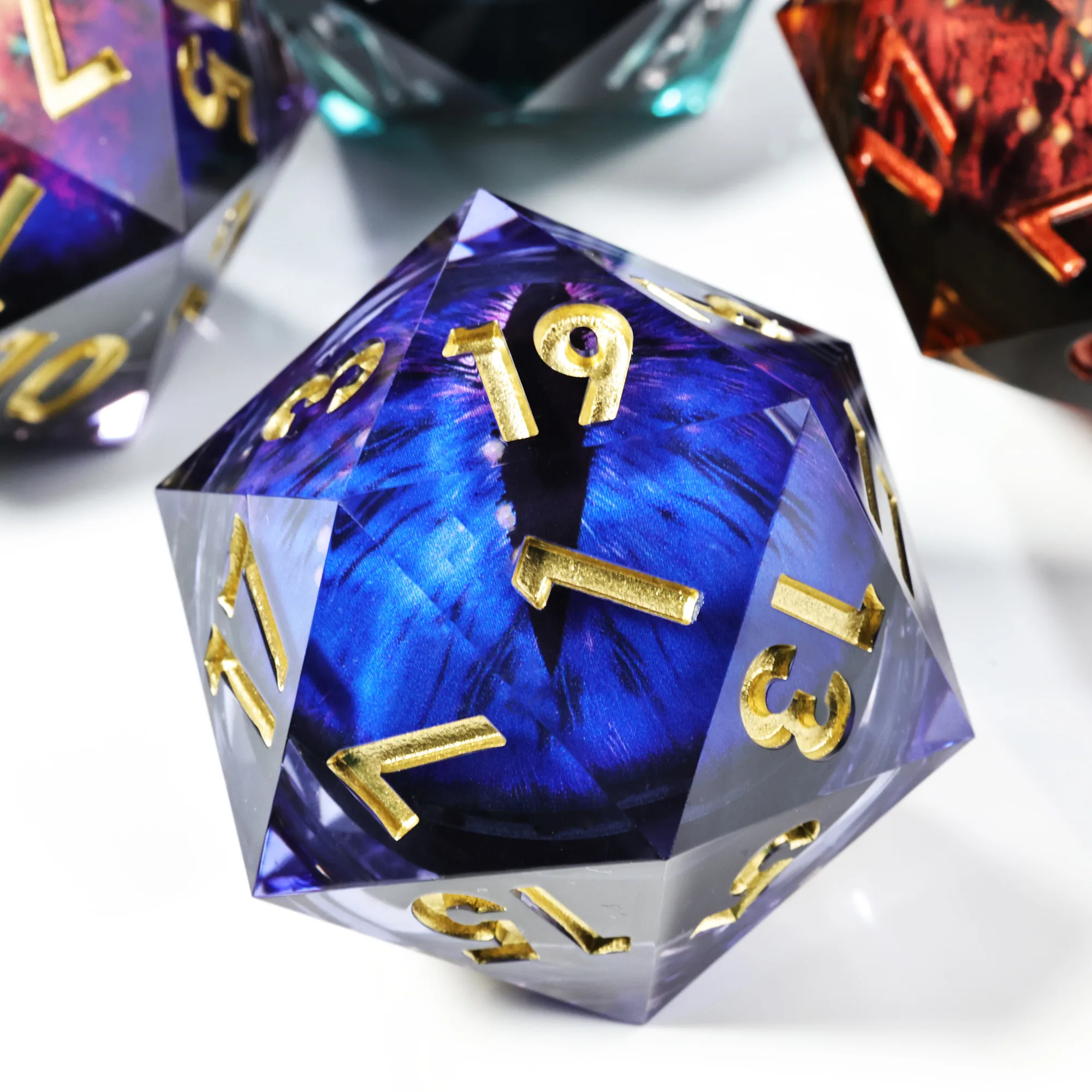 Мини-Планета 50 мм D20 кости Dragon Eye DND с острыми краями для TRPG полиэдрической смолы