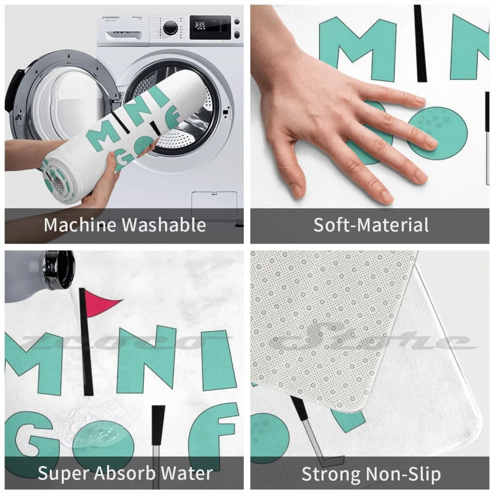 Мини ковер в стиле гольф влагопоглощающий нескользящий дверной коврик для