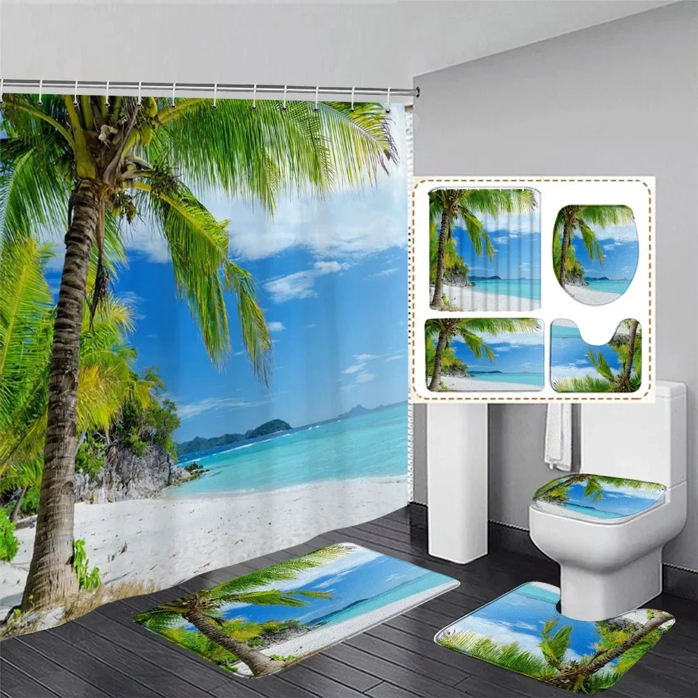 Кокосовые деревья семейный набор гавайский остров океан природный ландшафт