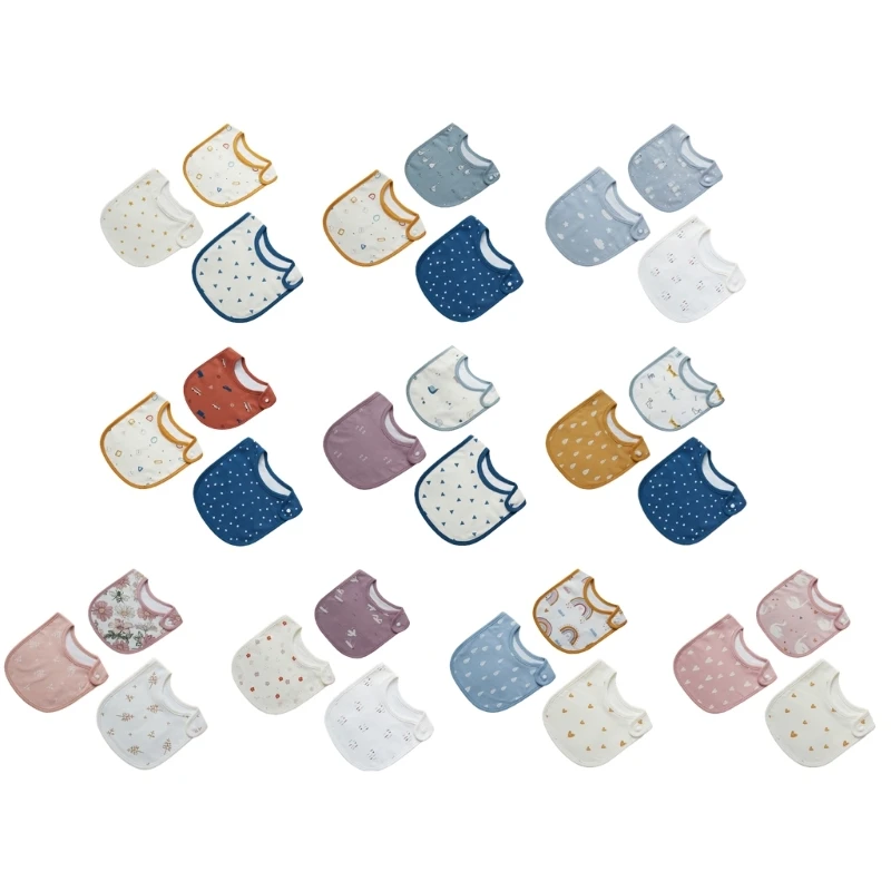 

3pcs/set Baby Bibs Baby Bandana Drool Bibs Cartton Cotton for Unisex Boys Girls