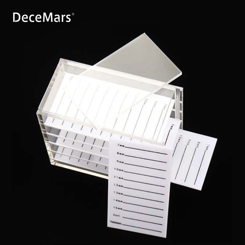 

5 Layers Transparent Eyelash Box Storage Box Organizer Acrylic Lash Pallet Holder Case Grafting Desktop Flower Eyelash Display