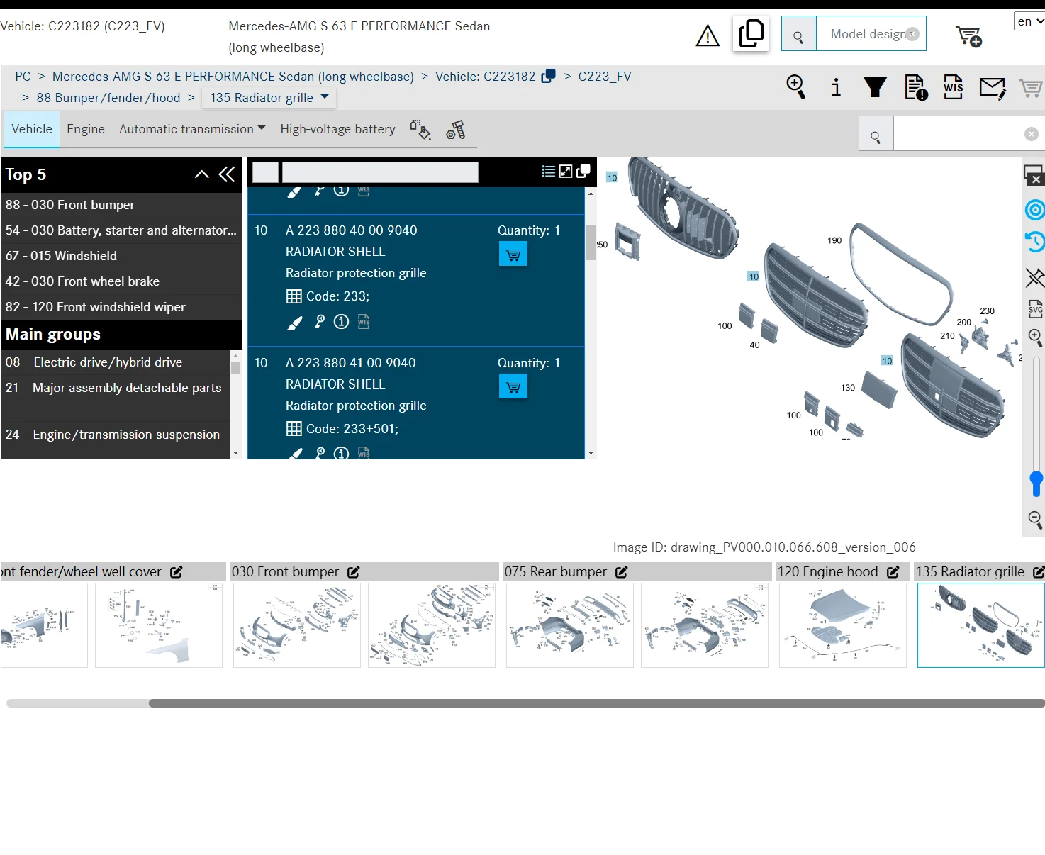 Автозапчасти для Mercedes Benz A2238804000 9040 решетка радиатора сетка W223 S450 S500 S400 S580 средняя