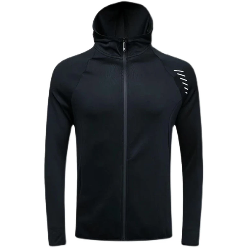 Men Autumn Winter Hoodie Sport Coat Running Jogging Zipper Hooded Outdoor Windproof Fitness Athletic Coats Gym Training Jackets
