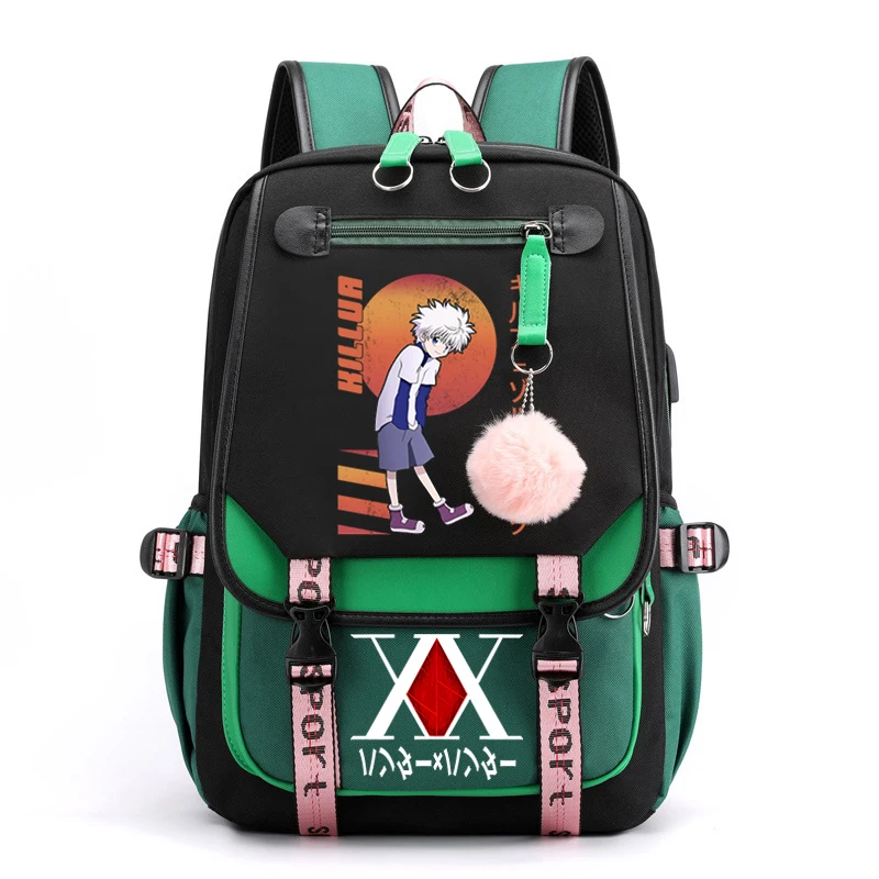 

2023 HUNTER×HUNTER Anime Travel Bags Casual Harajuku School Bag for Children Unisex Teens Mochila Killua Zoldyck Backpack Women