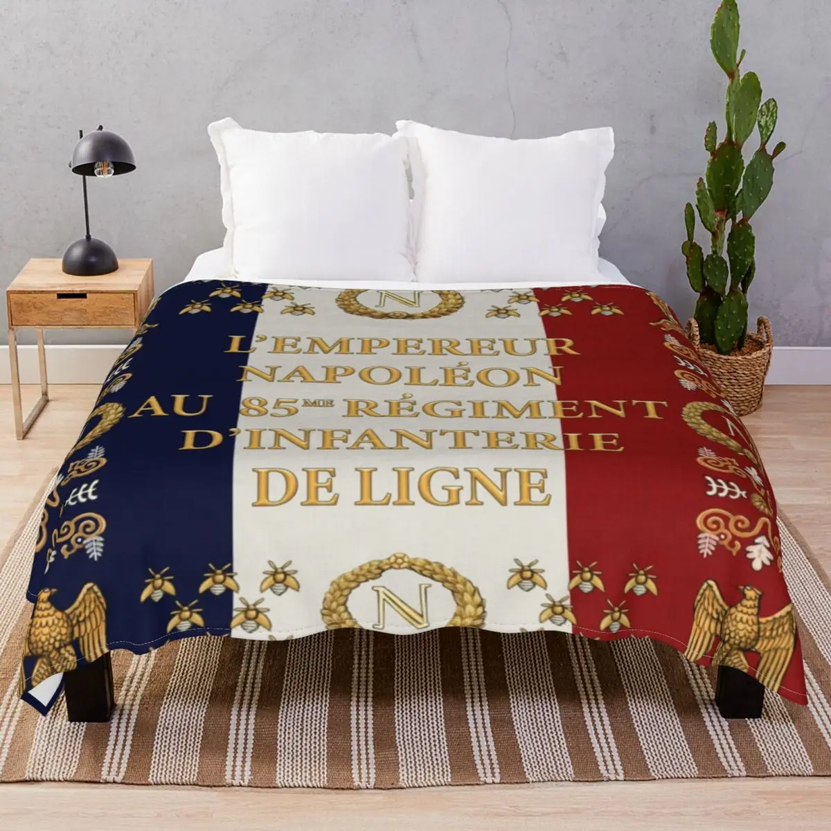 Napoleonic French Flag Blanket Fleece Spring Autumn Breathable Throw Blankets for Bedding Sofa Camp Office