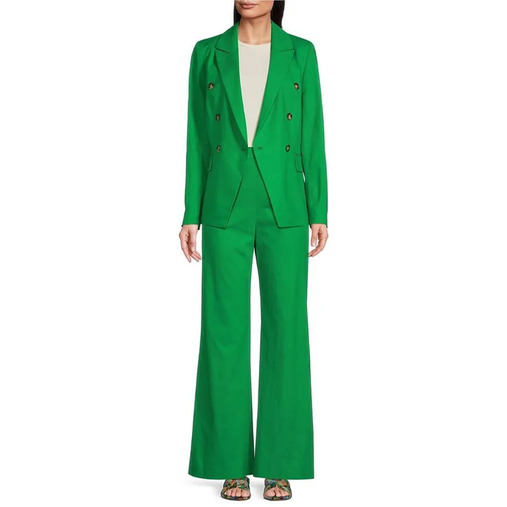 Однотонные двубортные женские брючные комплекты костюмы на заказ Slin Fit из двух