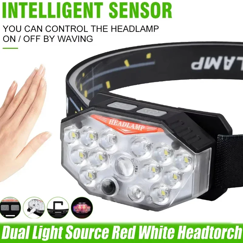 Светодиодный налобный фонарь высокой мощности с 7-режимной перезаряжаемой фрой