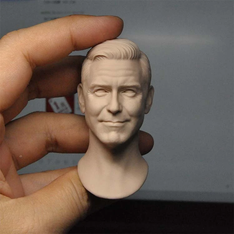 

1/6 Male Soldier US Actor George Clooney Unpainted Head Sculpture Model Accessories Fit 12 Inch Action Figures Body In Stock