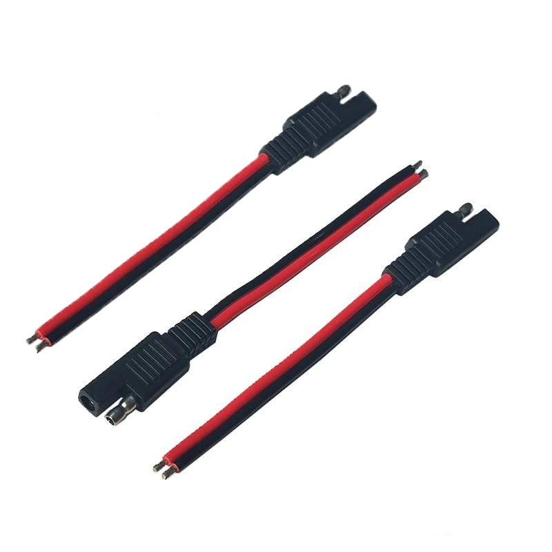 3 Pcs 14AWG SAE Extension Cable 2-Pin SAE Quick Connector Disconnect Plug 20A Solar Battery Panel SAE Plug Wire 15cm