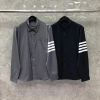 tb thom jackets spring autunm mens jacket fashion brand coats snap front engineered 4 bar stripe shirt clothing