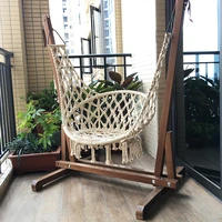 balcony swing rocking chair single family indoor hanging chair solid wood swing chair adult garden net red swing