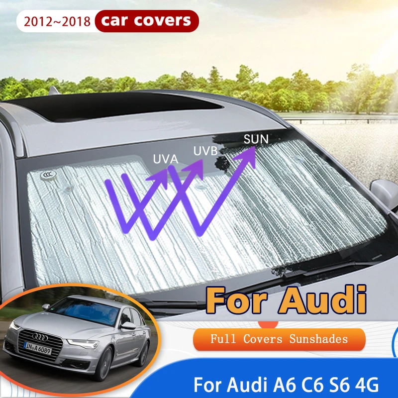 

Car Full Coverage Sunshades For Audi A6 C6 S6 4G 2012~2018 2013 2014 Anti-UV Sunscreen Windows Sunshade Cover Auto Accessories