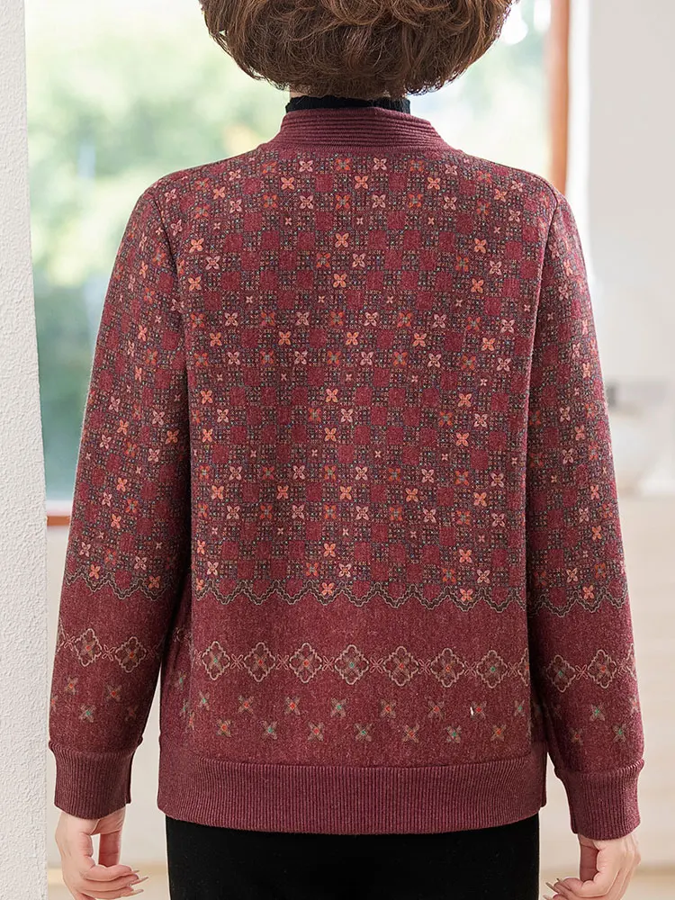 Зимняя одежда Hengyuanxiang для людей среднего и пожилого возраста вязаная верхняя