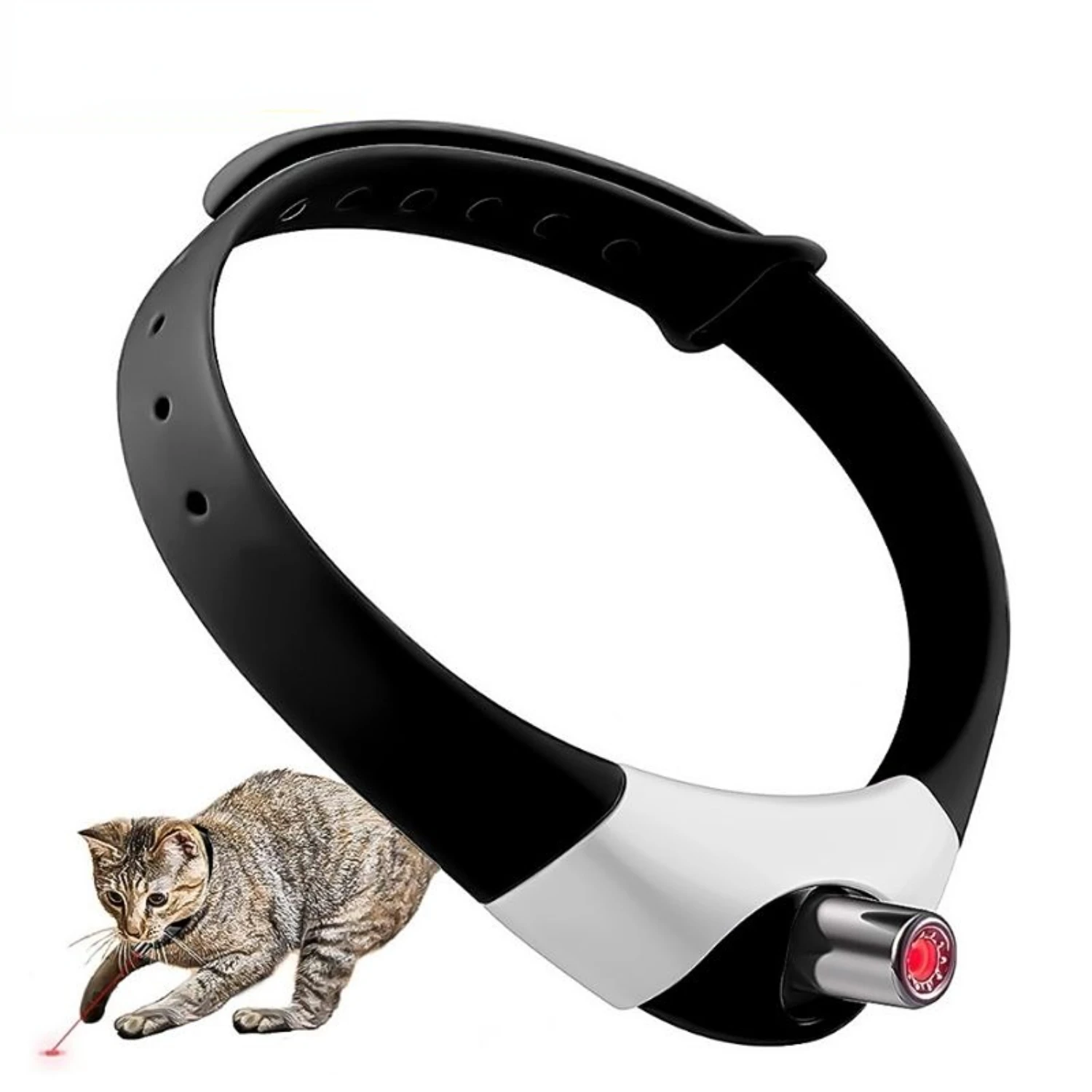 

AMOBOX Electric Smart Amusing Collar for Kitten, Wearable Automatic Cat Toys,USB Rechargeable Cat Laser Collar Interactive Toy