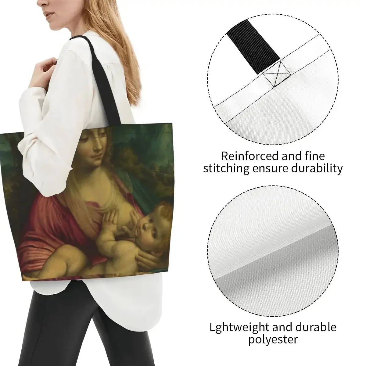 Сумка для покупок из ткани с изображением Леонардо да Винчи